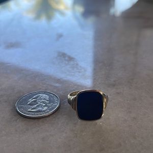 8k gold and onyx vintage ring sz 9.5